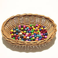 Дерев'яні намистини 8мм (100шт в упаковці) різнокольорові