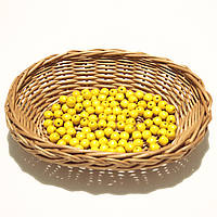 Дерев'яні намистини 8мм (100шт в упаковці) жовтого кольору