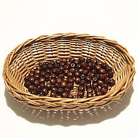 Дерев'яні намистини 8мм (100шт в упаковці) коричневого кольору