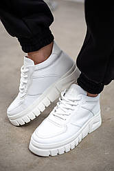 Утеплені жіночі білі кросівки Tink"