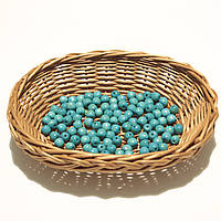 Дерев'яні намистини 8мм (100шт в упаковці) бірюзового кольору