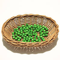 Дерев'яні намистини 8мм (100шт в упаковці) світло-зеленого кольору