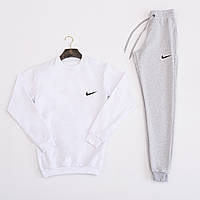 Спортивный костюм мужской Nike (Найк) белый | Комплект весенний осенний демисезонный Свитшот + Штаны