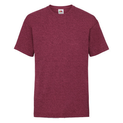 Чоловіча класична футболка FRUIT OF THE LOOM VALUWEIGHT T 100% бавовна однотонна M(48), Бордовий меланж