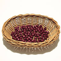 Дерев'яні намистини 8мм (100шт в упаковці) бордового кольору