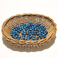 Дерев'яні намистини 8мм (100шт в упаковці) яскраво-синього кольору