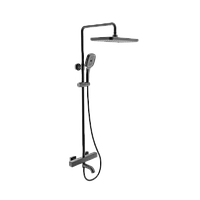 Душевая система с термостатом GAPPO G24791-6, 3-функциональная лейка, черный