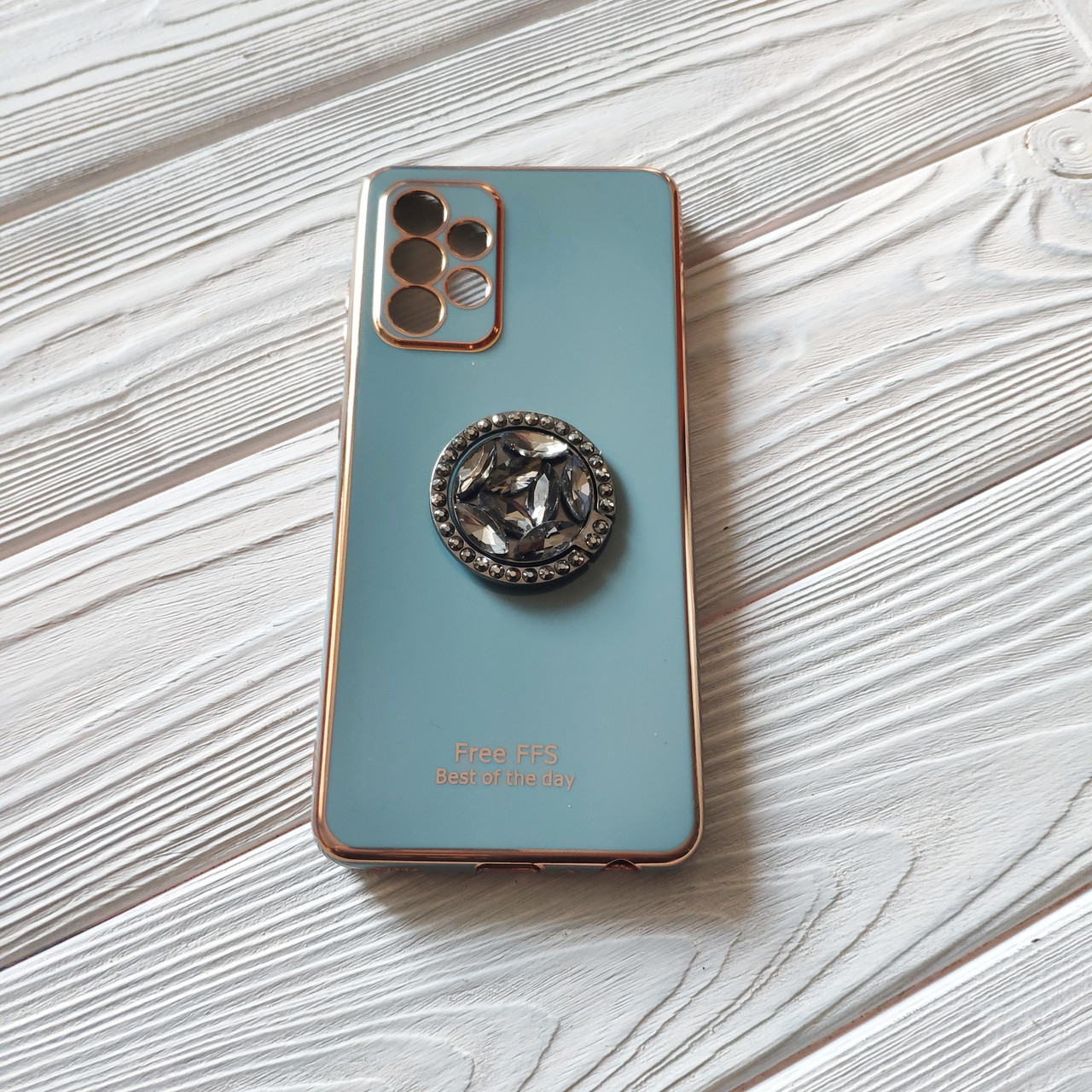Чехол Ring Stones для Samsung Galaxy A72 / A725F силиконовий бампер сіро- голубий