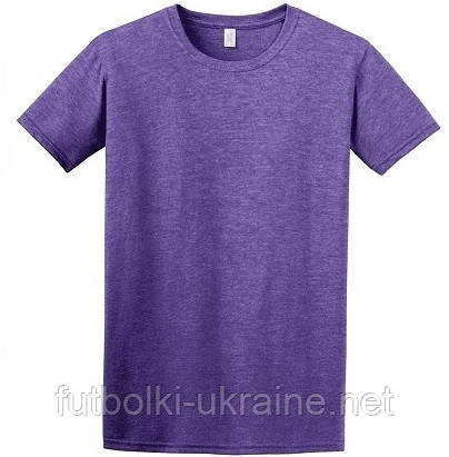 Чоловіча класична футболка FRUIT OF THE LOOM VALUWEIGHT T 100% бавовна однотонна M(48), Фіолетовий меланж