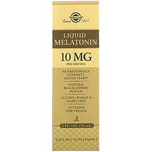 Рідкий мелатонін SOLGAR "Liquid Melatonin" смак чорної вишні, 10 мг (59 мл)