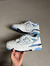 Кросівки жіночі білі з голубим New Balance 550 White Blue (07974), фото 3