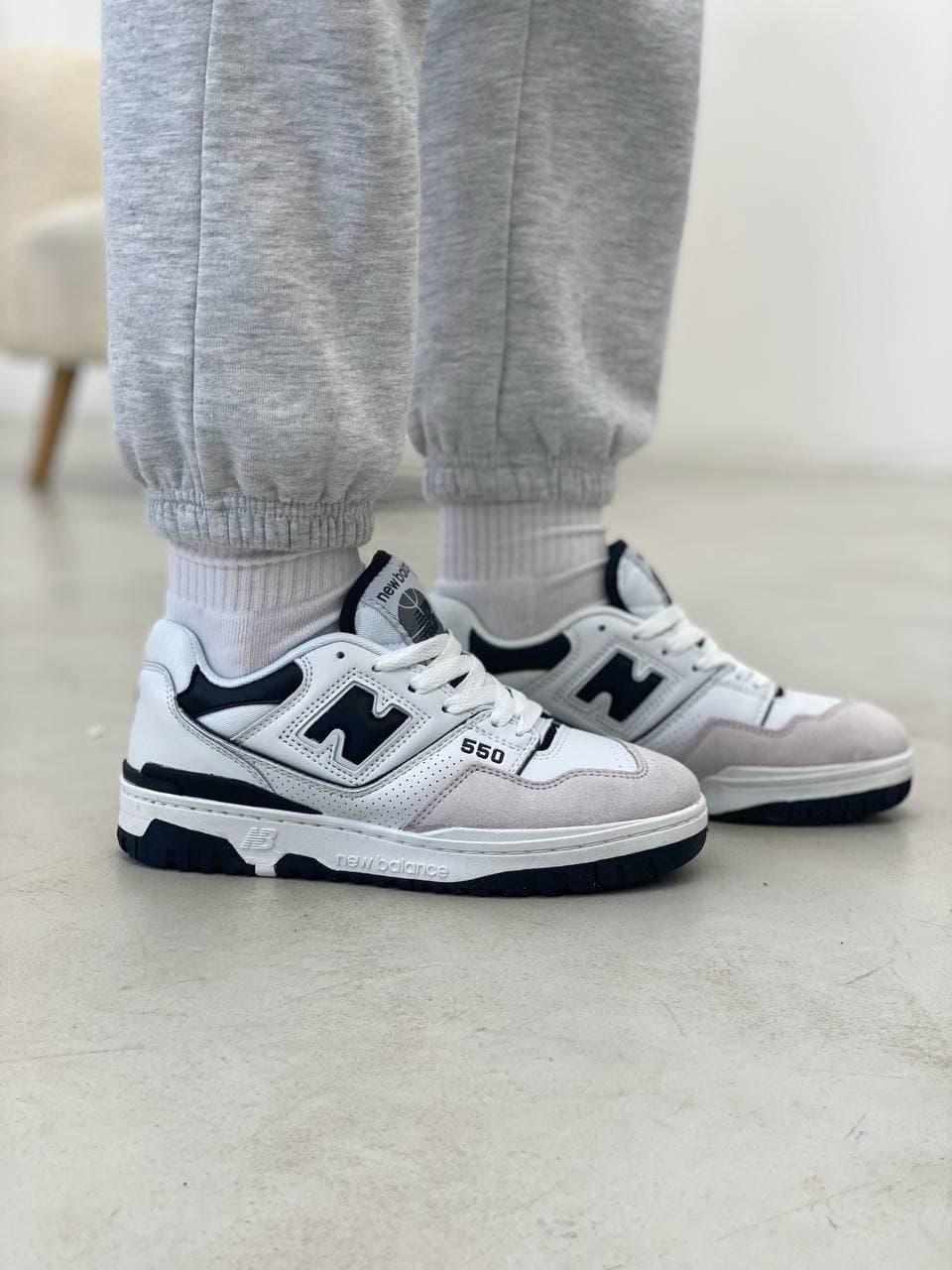 Кросівки жіночі білі з чорним New Balance 550 White Black (07816)