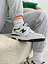 Кросівки жіночі білі з чорним New Balance 550 White Black (07816), фото 3