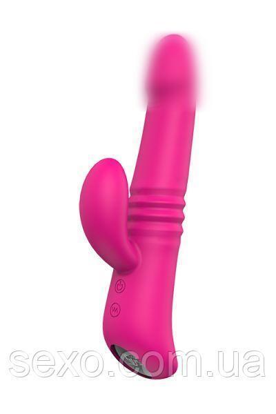 Вібратор із поступальними рухами та функцією нагрівання HEATING THRUSTER MAGENTA, 20х3,5 см.