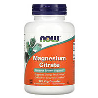 Магній цитрат, NOW Magnesium Citrate 120 растительных капсул