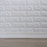Lb Самоклейний м'який підлоговий декоративний гнучкий плінтус (багет) білий 2400х80мм