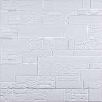 Al 3D-панель стінна м'яка самоклейна декор «Будинок» шпалер під рваний комбінований цегла білий 700x700x5мм