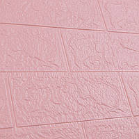 Al Панель 3D самоклейка стінова м'яка самоклейна декор 3д вологостійкі шпалери під рожеву цеглу 700x770x3мм