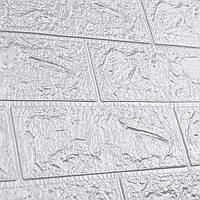 Al 3Д панель стінна самоклейна для кухні декор 3D м'які шпалери для стін під цеглу срібло 700x770x3 мм