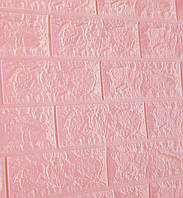 Al Панель 3D самоклейка стінова м'яка самоклейна декор 3д вологостійкі шпалери під рожеву цеглу 700x770x7мм
