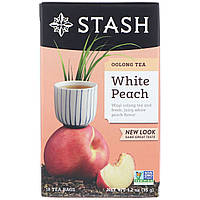 Чай Эрл Грей Stash Tea, Oolong Tea, White Peach, 18 Tea Bags, 1.2 oz (35 g) - Оригинал