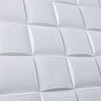 Go 3D панель декоративна м'яка самоклейна для стелі на стіну в спальню 3д самоклейка біле плетіння