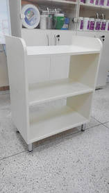 Візок косметологічний на ніжках із відкритими поличками E0004