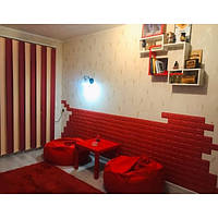 Go Панель 3D самоклейка стінова м'яка самоклейна декор 3д вологостійкі шпалери під червону цеглу 700x770x3