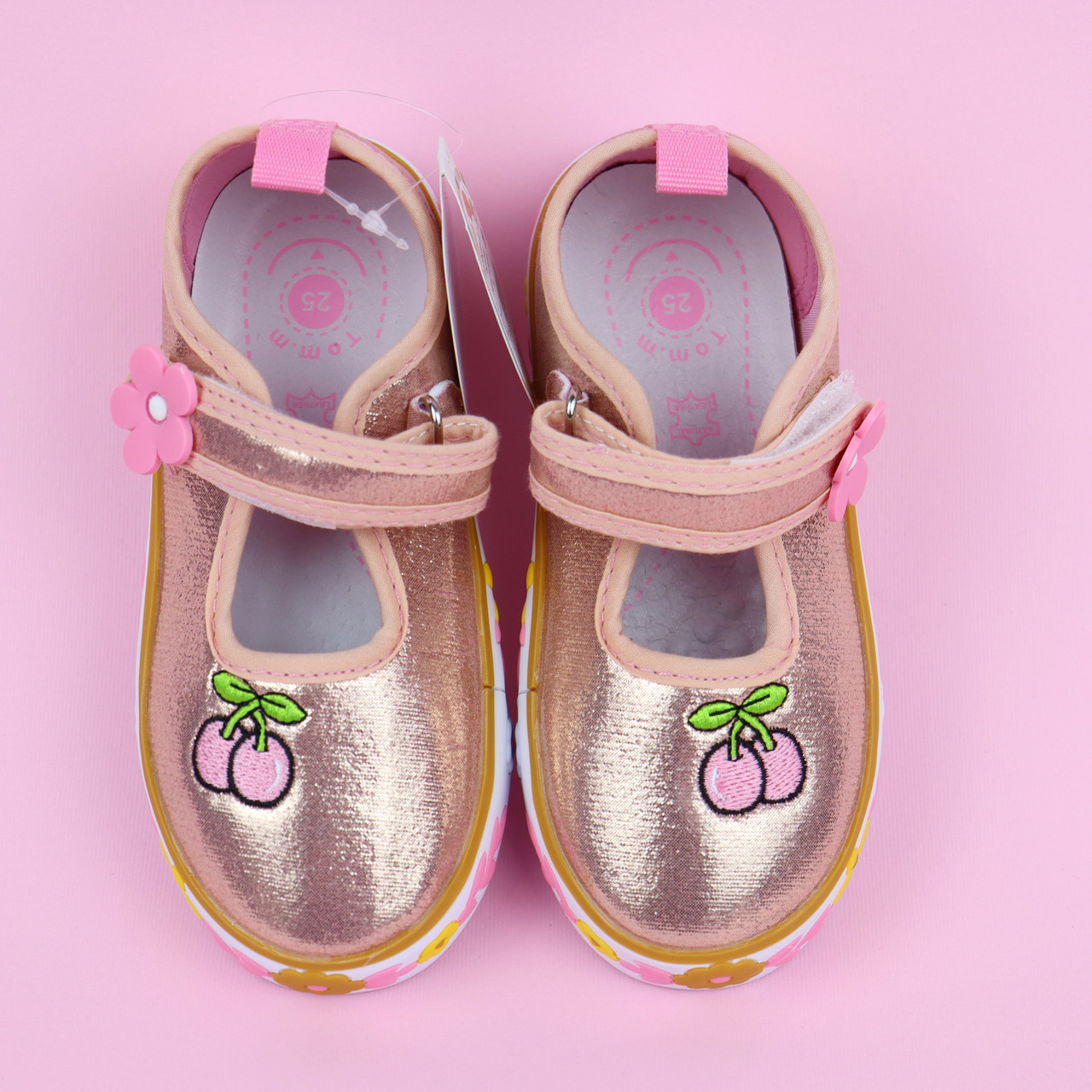 9057D Текстильные розовые туфли для девочки тм Том.м - фото 6 - id-p572325627
