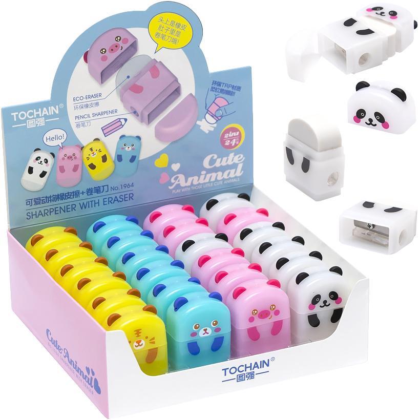 Ластик Панда 2в1 зі стругачкою арт.1964, фото 1