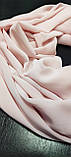 Шарф палантин жіночий шовковий однотонний цвіт пудра,Шарф на голову в храм на Хрестини Весільний святковий, фото 2
