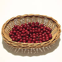 Намистини дерев'яні 10мм (100шт в уп) бордового кольору