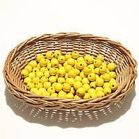 Намистини дерев'яні 11мм (100шт в уп) жовтого кольору