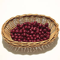 Намистини дерев'яні 11мм (100шт в уп) бордового кольору