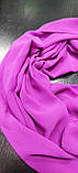 Шарф палантин жіночий шовковий однотонний колір фуксія,Шарф на голову в храм на Хрестини Весільний святковий, фото 5