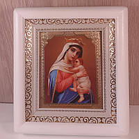 Икона Отчаеных единая надежда Пресвятая Богородица , лик 10х12 см, в белом деревянном киоте