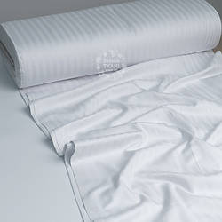 Страйп сатин, колір - білий, ширина 240 см (№4030)