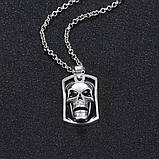 Чоловічий кулон череп у оправі прикрашання біжутерія хром ланцюжок із кулоном, фото 6