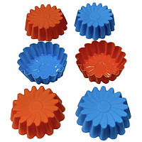 Набір силіконових форм для випічки кексів "Квіти" SC 27-6 арт. 822-6-11
