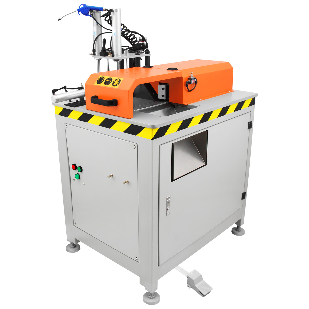 Торцювальний верстат з пневмоприводом для різання алюмінієвого профілю під кутом 45 градусів TM-SAP45-450