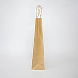 Пакет для пляшки подарунковий 150*90*360 мм Святковий пляшковий пакет Крафт, фото 5