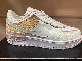 Жіночі кросівки Nike (Найк) Air Force 1 Shadow Beige/White/Brown