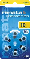 Батарейка RENATA Zinc air 1,4V ZA10 (95mAH)