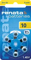 Батарейка RENATA Zinc air 1,4 V ZA10 (95mAH)