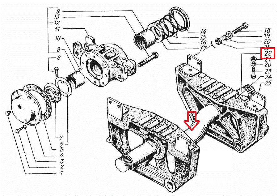 250Б-2918054-10 Ось задней балансирной подвески КрАЗ-250