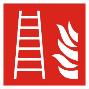 F003 Знак "Пожарная лестница" (ДСТУ EN ISO 7010:2019) Самоклеящаяся, 150 мм - фото 1 - id-p437520697