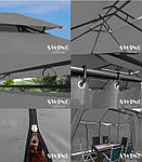 Павільйон альтанка садовий MINZO 3х4 м з маскітной сіткою + LED підсвічування Germany, фото 5