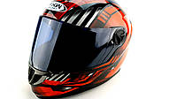 Шлем для мотоциклов HF-122 BLACK IRON глянец + темный визор М