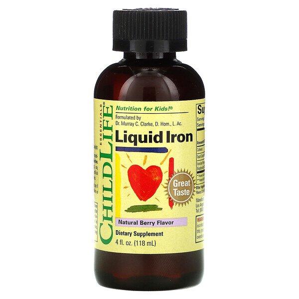Рідке залізо для дітей з натуральним ягідним смаком Liquid Iron ChildLife, 118 мл