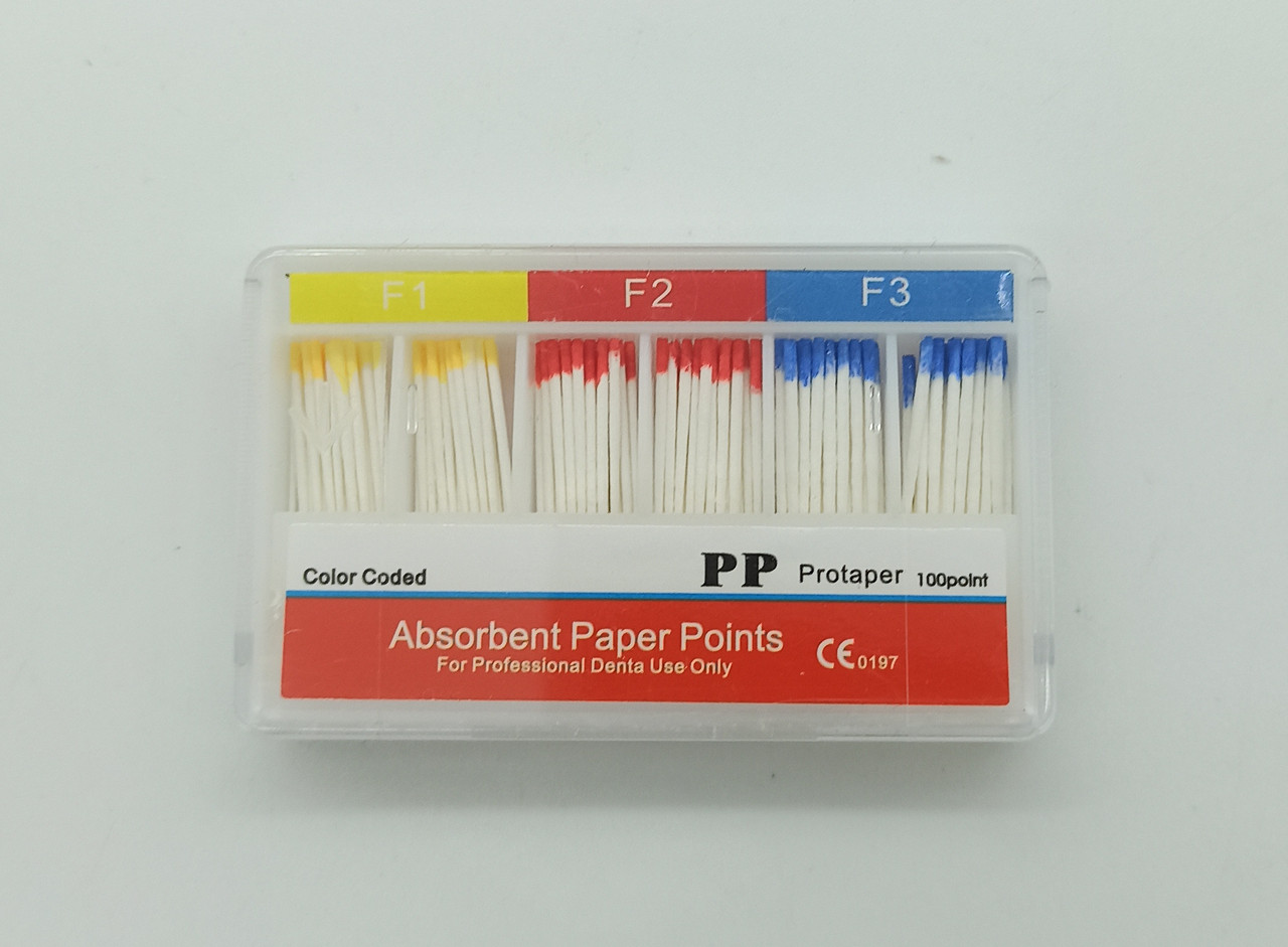 Штифти паперові абсорбувальні endo points асорті F1 F2 F3 (100 шт.)